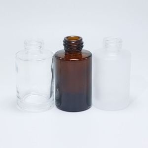 New 30ml Round Glass Transparent Frosted Flat Shoulder Dropper <b>Bottle</b> - Product Image 3