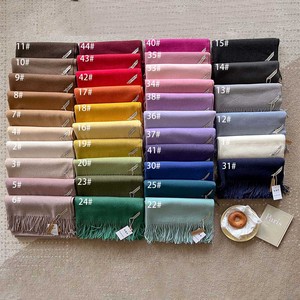 2026 Premium Custom <strong>Wedding</strong> Imitation Cashmere Scarf Winter Warm Solid Color Tassel Shawl Wrap for Women Long Thick <strong>Pashmina</strong> - Product Image 1