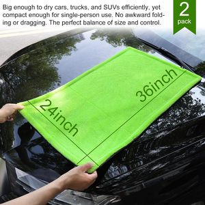 Toalla <span class=keywords><strong>de</strong></span> Microfibra para Auto, Doble, 36"x24", Verde y Gris Oscuro, 1300gsm 1400gsm, Protege la Pintura del Auto, Sin Rayones, OEM/ODM Disponible - Product Image 3