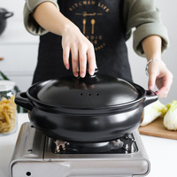 Casserole en céramique résistante à la chaleur - Marmite en argile durable pour cuisinière à gaz, usage domestique et professionnel - Plusieurs tailles 1,5L-8L