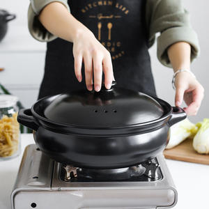 Casserole de conception moderne noire marmite cuisinière à induction à gaz marmite domestique à double saveur marmite à ragoût spéciale pour l'utilisation <span class=keywords><strong>en</strong></span> magasin - Product Image 3
