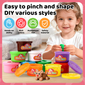 Zhorya Bộ dụng cụ làm chất nhờn đồ chơi mềm tự làm trò chơi cho trẻ em 6 món đồ chơi thủ công bằng đất sét Bộ Bột nhào - Product Image 3