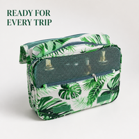 Sac de toilette de voyage HANFEIZI à imprimé floral avec crochet de suspension