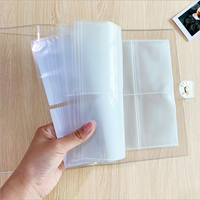 Album photo personnalisé avec couverture en PVC transparente, porte-cartes pailleté, 3 pouces, 6 anneaux, albums photo A5 à feuilles mobiles avec insertion de photos
