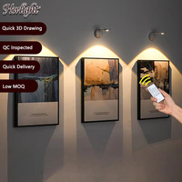 Projecteur mural LED intelligent rechargeable sans fil avec capteur de présence humaine, télécommande, lecture de photos, personnalisable, inspecté par QC