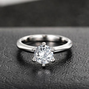 Anello con Diamante Taglio Brillante Rotondo, Diamante Naturale, Gioiello Classico da Donna per Fidanzamento - Product Image 3