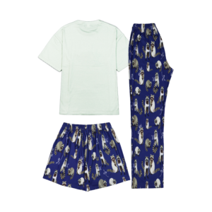 Conjunto de Pijamas de Verano para Mujer, Tejido de Punto Suave, Manga Corta, Impresión Personalizada Bajo Demanda - Product Image 1