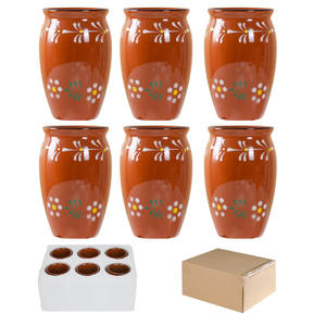 12oz Auténticos Cantaritos Mexicanos Jarritos De <span class=keywords><strong>Barro</strong></span> Bebidas Frías Bebidas Tazas De Arcilla De Cerámica Natural Tazas - Product Image 5