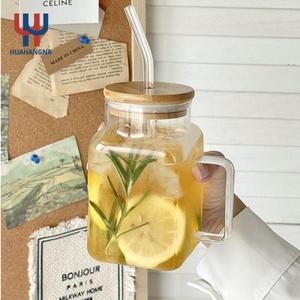 Wholesale 620ml Heat Resistant Glass <b>Beer</b> Mug with Wide Mouth and Square Shape Customizable Color & Logo for Parties - Product Image 2