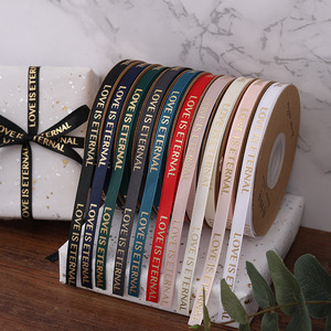 Nastro in Poliestere a Doppia Faccia con Logo Personalizzato, 10mm X 36 Iarde, Vendita di Fabbrica TangjinLOVEyongheng, Nastro a Spirale in Grosgrain Bronzato per Halloween - Product Image 5