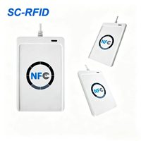 Lector y Grabador de Tarjetas Inteligentes NFC RFID, Alimentado por USB, 13.56Mhz, Duplicador de Tarjetas con Chip IC, con Cable USB, Suministro de Fábrica