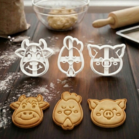 Molde para Galletas con Forma de Animales de Granja, Vaca, Cerdo, Pollo, para Fondant, Glaseado, Galletas