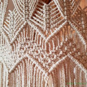Pantalla de Lámpara de Macramé de Algodón Lavable Hecha a Mano, Estilo Boho, Cubierta de Lámpara Colgante Tejida para Decoración de Dormitorio de Lujo, de Vietnam - Product Image 3