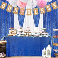 Grands rideaux de fond à paillettes bleues personnalisés pour les fêtes de mariage, anniversaire, mariage et salons professionnels
