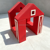 Aire de jeux souple pour enfants en forme de grange - Équipement de jeu intérieur/extérieur, jouets de jeu de rôle pour location événementielle, café ludique, événements en centre commercial