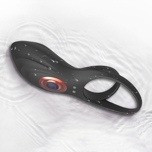 Anneau <span class=keywords><strong>de</strong></span> verrouillage sans fil électrique vibrant à double anneau pour homme, avec retardateur d'éjaculation et 10 modes <span class=keywords><strong>de</strong></span> vibration, améliorant la rigidité érectile - Product Image 2