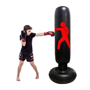 Sac de frappe gonflable autoportant de 63 pouces, bleu, noir, jaune, rouge, pour le fitness et l'entraînement de boxe - Product Image 2