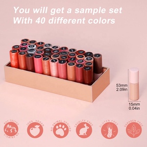 Muestras de Maquillaje Gratis, Set de 40 Tonos de Brillo Labial Mini, Brillo Labial Brillante con Destellos, Proveedor de Brillo Labial - Product Image 3