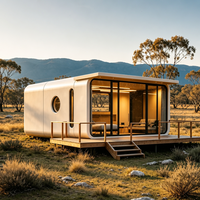 Casa Cápsula Espacial Tipo Cabaña Apple, Casa Prefabricada Modular Pequeña con Vidrio Panorámico para Glamping y Vivienda Móvil
