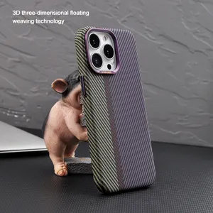High Quality Soft Touch Sturdy Durable Carbon Fiber Texture Rubber Coating Shockproof Case For IPhone 14 15Pro Max