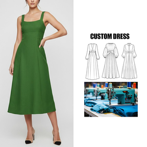 Vestido Midi Casual Premium de Marca Privada para Mujer, Transpirable, Colección de Verano, Estilo Línea A, para Oficina y Trabajo - Product Image 1