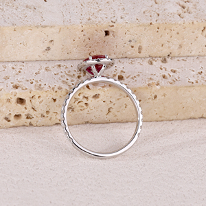 Direct Factory Custom High Quality 18K White Gold Oval Cut <b>Ruby</b> <b>for</b> Certified Engagement Wedding <b>Ring</b> <b>Women</b> Gifts Daily Wear - Product Image 6