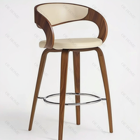2025 luxe moderne tabouret de Bar rond velours métal bois cuisine comptoir hauteur chaise de Bar avec cuir pour meubles de salle à manger