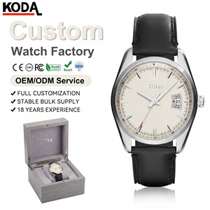Montre classique pour homme, avec lunette lisse, bracelet en <span class=keywords><strong>cuir</strong></span>, design étanche, conçue pour un usage quotidien - Product Image 1