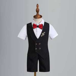 <strong>Suit</strong> and Classic Baby Black Striped <strong>Waistcoat</strong> + Shirt Sports Jacket Dress Children Clothing <strong>Boys</strong> - Product Image 4