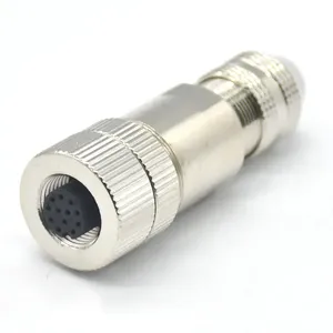Connecteurs circulaires M12 de haute qualité, assemblage d'installation électrique aéronautique, code A, métal, femelle, 12 broches - Product Image 2