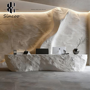Mostrador de Recepción Curvo de Fibra de Vidrio Personalizado, Moderno, para Spa, Salón de Uñas, Muebles de Salón de Belleza - Product Image 5