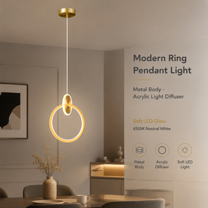 Luminaire suspendu moderne en métal à LED tricolore, hauteur réglable, pour salle à manger, chambre, salon, décoration intérieure. - Product Image 2