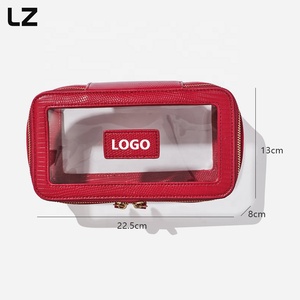 Bolsa de maquillaje transparente LZ, caja de pantalones impermeable de cuero de PVC transparente, neceser de viaje, bolsa con cremallera para mujer, monedero de almacenamiento - Product Image 3