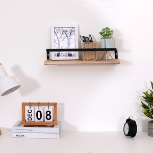 Floating <b>Shelves</b> Set Of 2 Wall Mounted Wood And Metal Bracket <b>For</b> Bedroom Living Room <b>Kitchen</b> Bathroom Display <b>Shelves</b> - Product Image 2