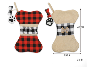 Calze di <span class=keywords><strong>Natale</strong></span> Rustiche per Bambini, Sacchetti in Juta con Ornamenti a Osso per Caramelle, Decorazioni da Appendere al Caminetto, Festa Festiva di Capodanno - Product Image 5