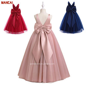 Noel abiye kızlar düğün kıyafeti çocuklar Backless zarif genç Pageant balo elbise çocuk doğum günü giyim - Product Image 1