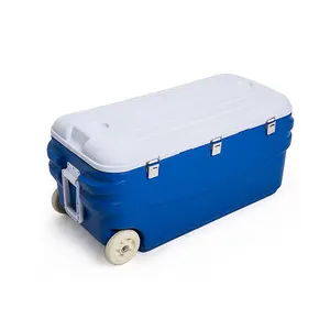 150L pesca campeggio grande scatola frigo in plastica con ruote