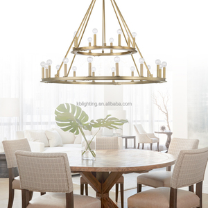 Ретро фермерский вагон колесный большой круглый деревенский светильник двухъярусная металлическая кольцевая люстра - Product Image 4