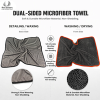 Serviette en microfibre SGS 600 g/m² à boucles torsadées simple face pour le detailing automobile, serviette de voiture à boucles torsadées monocouche, lot de 3 serviettes