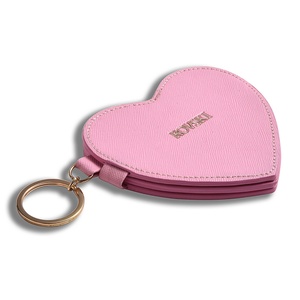 Hot Selling 3D Cute Bling Glitter Key Chain Heart Pink <b>Leather</b> <b>Keychain</b> With Ribbon - Product Image 6