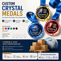 Nouvelle conception de médaille en cristal personnalisée, souvenir sportif, trophée en cristal de verre pour le football, récompenses, médailles, plaques, artisanat