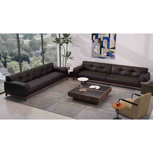 Franse vintage grote bank, ecologisch leer, massief houten frame, brede zitting, ontspannende lounge, bank, ruime kamer - Product Image 6