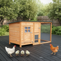 Vente en gros de poulaillers en bois de luxe, petits, modernes, écologiques, imprimés, pour l'été/l'hiver, avec un grand espace de course extérieur