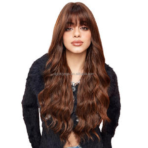 Peluca Rizada con Flequillo de Ondas Naturales de 26 Pulgadas, Peluca de Princesa para Mujer, para Uso Diario, <span class=keywords><strong>Carnaval</strong></span> y Fiestas Temáticas - Product Image 3