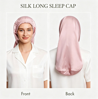 Bonnet de nuit de luxe en soie de mûrier rayée, long, monocouche, pour femme, soin des cheveux, post-partum, extérieur, décontracté, fête, quotidien