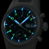 Montre automatique pour homme, chronographe mécanique de qualité supérieure, luminescence au tritium, titane de grade 2, design pilote à trois cadrans