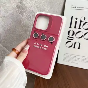 Funda de teléfono de silicona con película de lente Protector de cámara liberación Tpu 2023 nuevo para Iphone 15 Pro Max 14 Pro 13 12 11 contraportada