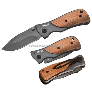 Dao bỏ túi cho <span class=keywords><strong>EDC</strong></span> gấp dao với lưỡi thép không gỉ gỗ xử lý ngón tay cái Stud mở Cắm Trại Di động đi bộ đường dài Công cụ câu cá - Product Image 1