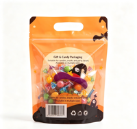 Sachet personnalisé imprimé avec fenêtre transparente, refermable, à fermeture éclair, Doypack, thermoscellable, en Mylar pour bonbons et chocolats