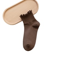Vente en gros, bord Agaric, couleur unie, jolies chaussettes à la mode, Logo personnalisé, chaussettes